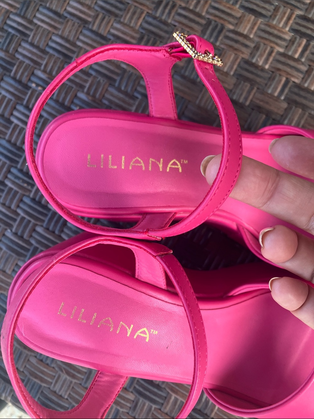 Liliana Bright Pink Chunky Platform Ankle-Strap Sandals - Picture 3 of 6